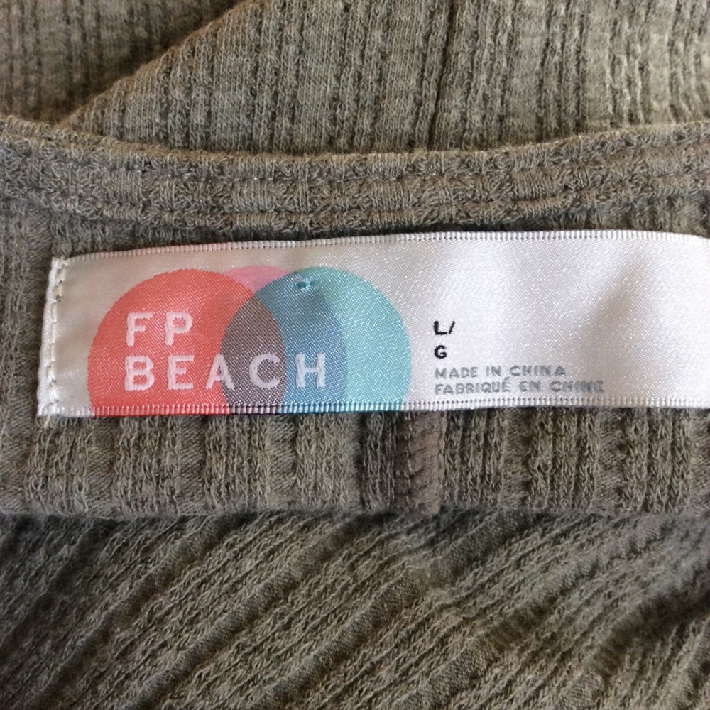 FP Beach Cute Sage Green Dress Open Back Size L - Picture 6 of 12